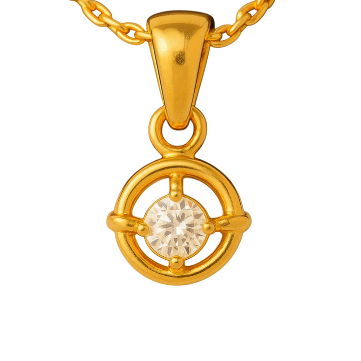 Circle Drop Chain Pendant Set