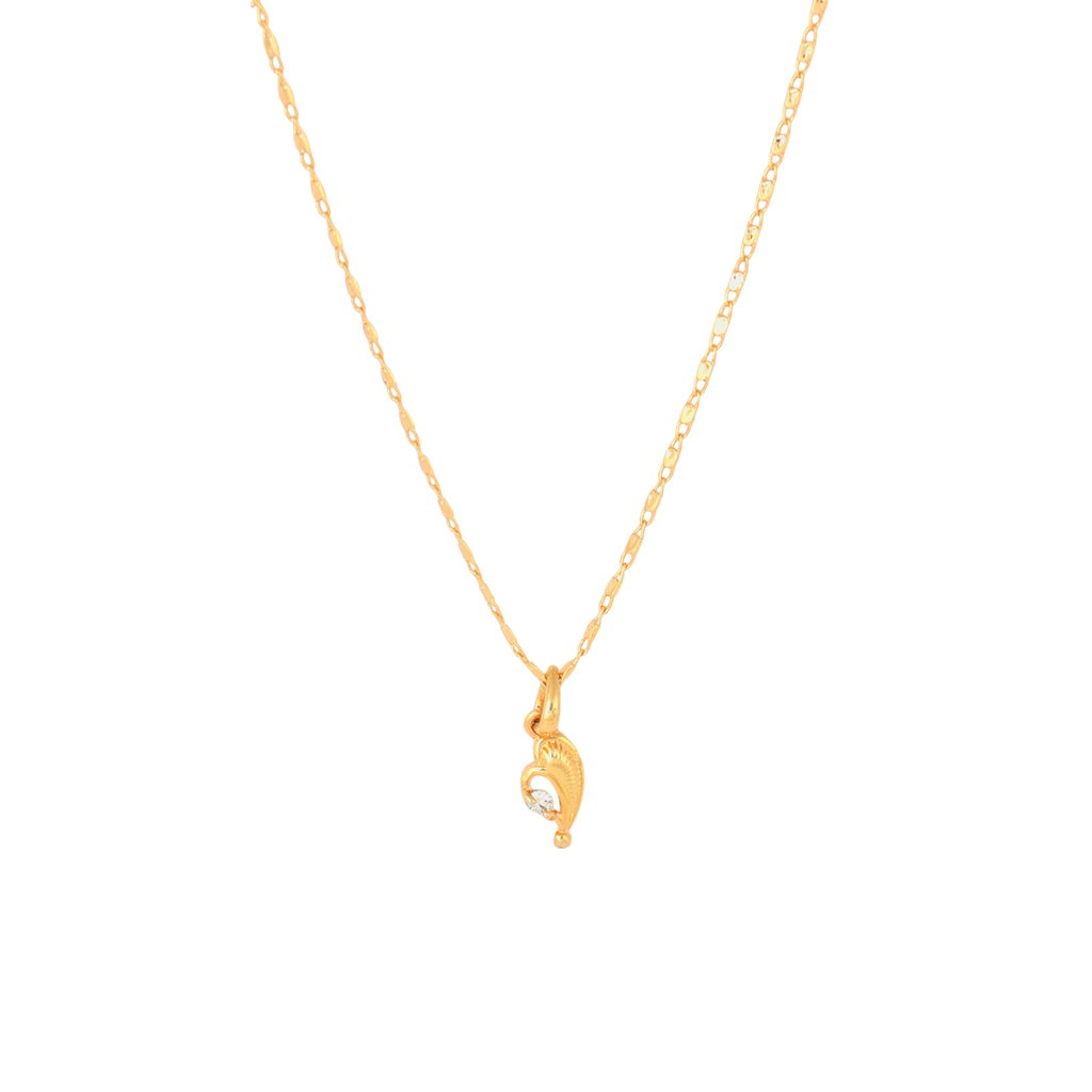 Leaf Heart Chain Pendant Set