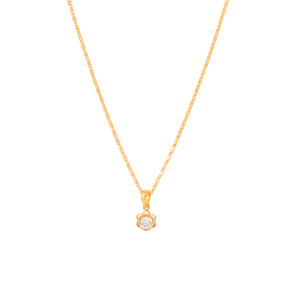 Flower Drop Chain Pendant Set