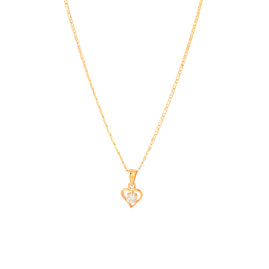 Heart Shape Chain Pendant Set