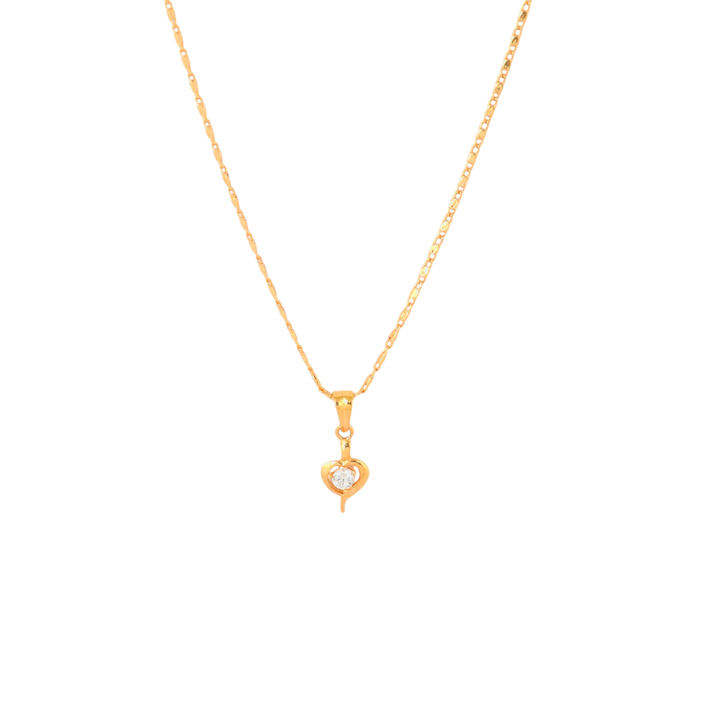 Sharp Heart Chain Pendant Set